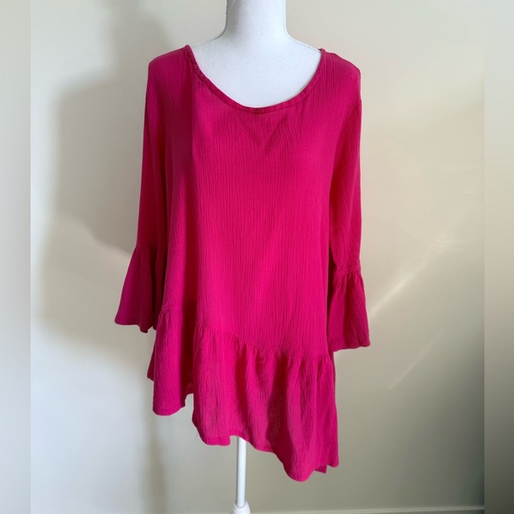 bryn Walker Tops - Bryn Walker Tunic size Small Lagenlook Artsy Boho asymmetrical Bell Sleeve